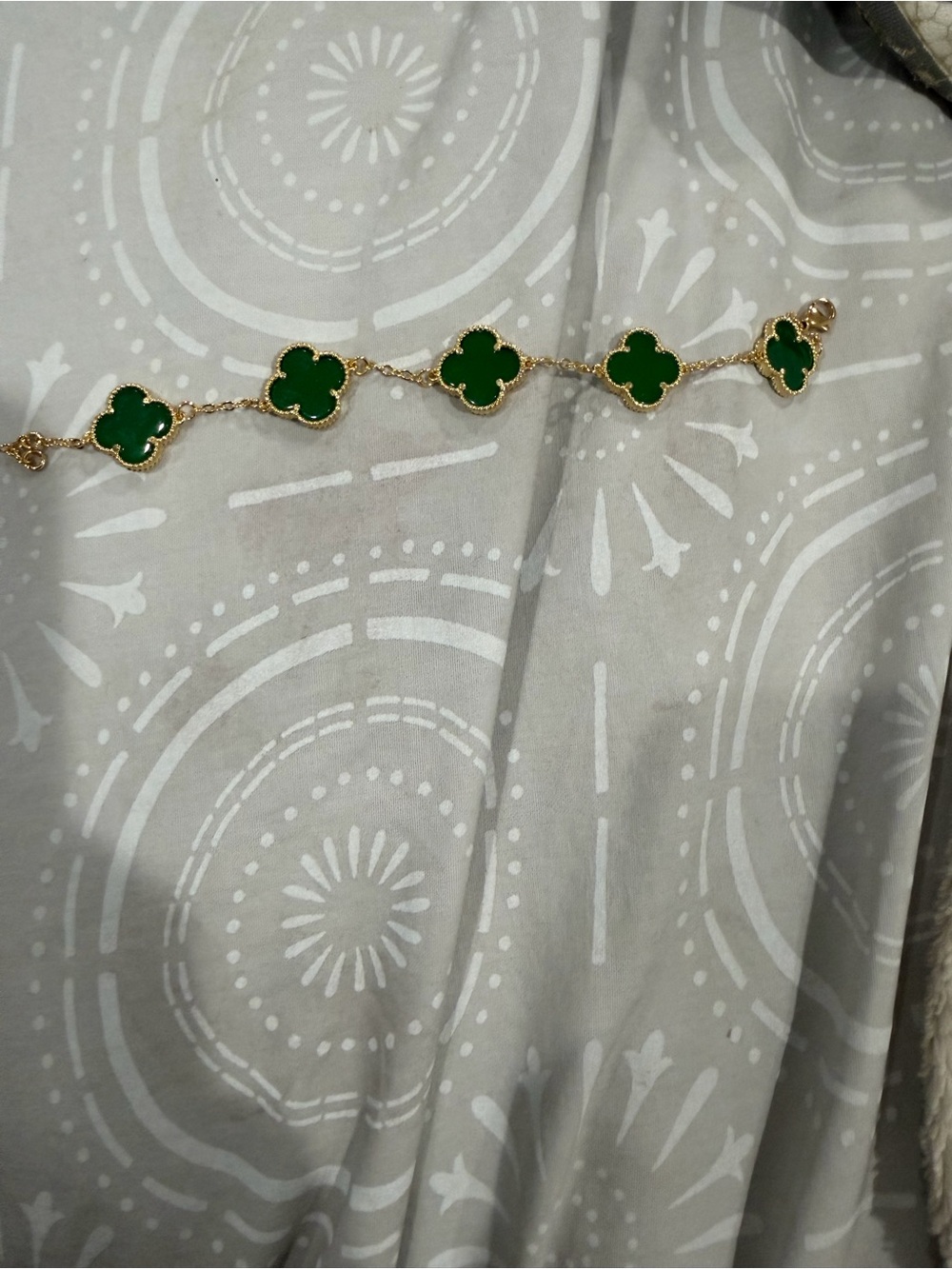 Gold-Tone Green Clover Station Bracelet - Women Jewelry